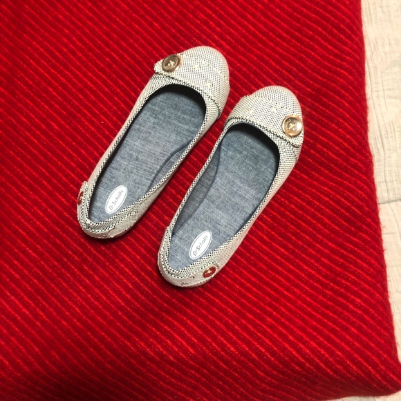 Navy and white woven flats - Picture 2 of 6